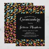 Invitation pour Quinceañera avec impression d'anim (Devant / Derrière)