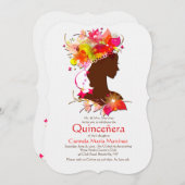 Invitation pour Quinceañera de jeune fille charman (Devant / Derrière)