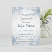 Invitation pour Quinceañera d'hiver – Flocons de n (Debout devant)