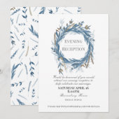 Invitation pour réception du soir de mariage, Bleu (Devant / Derrière)