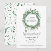 Invitation pour réception du soir de mariage, Vert (Devant / Derrière)