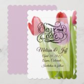 Invitation pour réserver la date avec des tulipes (Devant / Derrière)