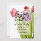 Invitation pour réserver la date avec des tulipes (Devant)