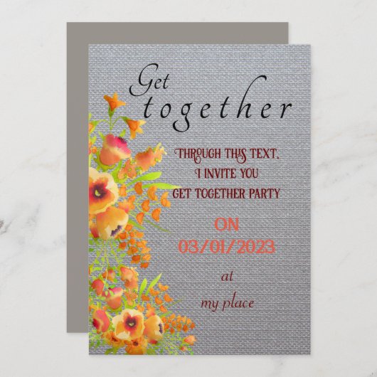 Invitation pour réunion d'amis (Devant / Derrière)