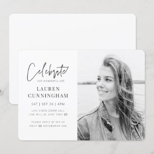 Invitation Pour sa célébration virtuelle de la vie Photo mode