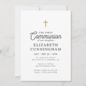 Invitation Pour sa simple moderne élégante Croix d'or (Devant)