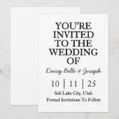 Invitation pour Sauvegarder la Date (Devant / Derrière)