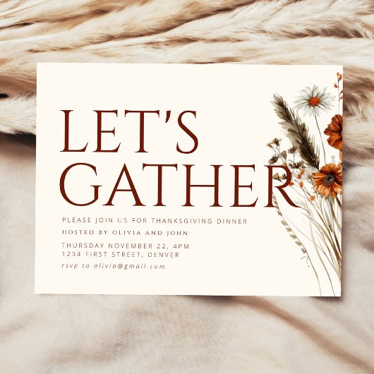 Invitation pour se réunir pour Thanksgiving
