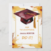 Invitation Pour son 🎓 Mortarboard Graduation Party (Devant)