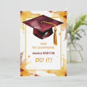 Invitation Pour son 🎓 Mortarboard Graduation Party (Debout devant)
