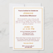 Invitation Pour son 🎓 Mortarboard Graduation Party (Dos)