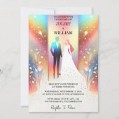 Invitation Pour Stars Glam Bright Pastel Ombre Mariage de Par (Devant)