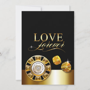 Invitation Pour Susan Mariage à Las Vegas   or noir