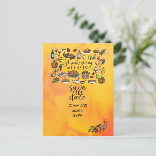 Invitation pour Thanksgiving avec dinde, réservez  (Debout devant)