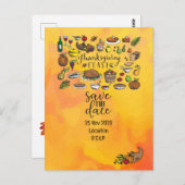 Invitation pour Thanksgiving avec dinde, réservez  (Devant / Derrière)