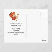 Invitation pour Thanksgiving avec dinde, réservez  (Dos)