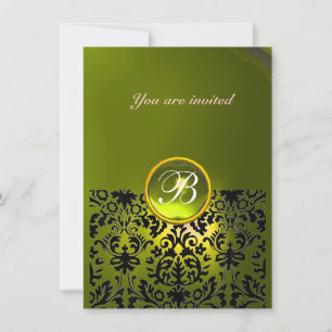 INVITATION POUR TOPAZE JAUNE EN MONOGRAMME PIERRE FINES DAMAS