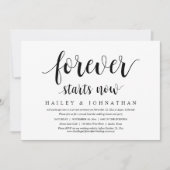 Invitation Pour toujours commence maintenant, parti Elopement (Devant)