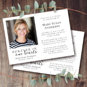 Invitation Pour toujours dans nos coeurs Photo Funérailles