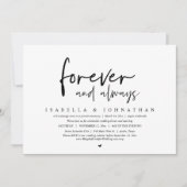 Invitation Pour toujours et toujours, Parti Elopement Mariage (Devant)