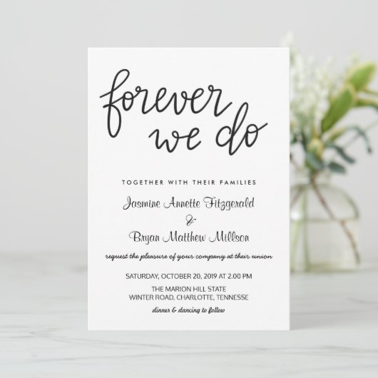 Invitation Pour toujours nous faisons manuscrit Script modern (Debout devant)