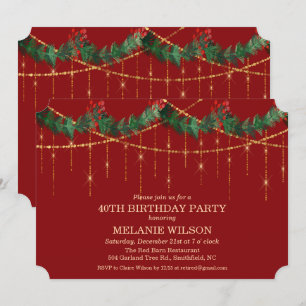 Invitation pour tout âge - Fête de Noël Anniversai