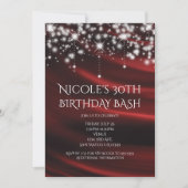 Invitation pour tout événement glamour en soie rou (Devant)