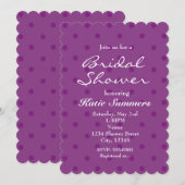 Invitation pour TOUTE FÊTE à pois violets (Devant / Derrière)