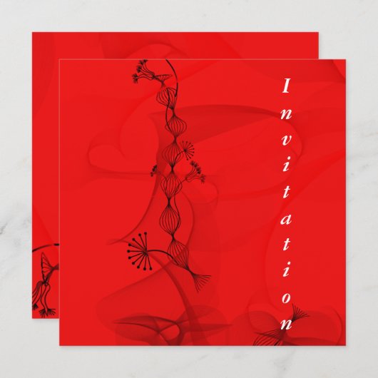 Invitation pour toute fête abstraite rouge (Devant / Derrière)