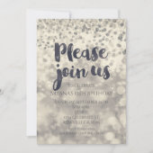 Invitation pour toute fête avec confettis scintill (Devant)