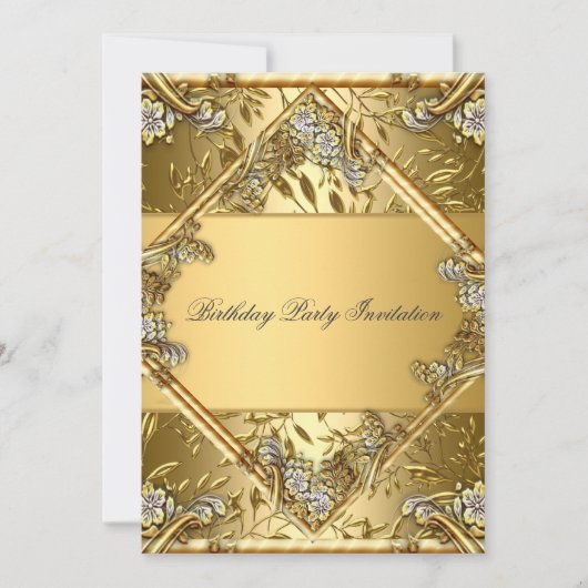 Invitation pour toute fête Or sur Or 2 (Devant)
