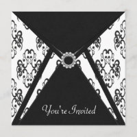 Invitation pour toute occasion en damas noir