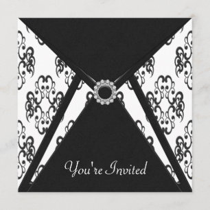 Invitation pour toute occasion en damas noir