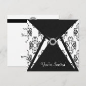 Invitation pour toutes occasions en damas noir (Devant / Derrière)
