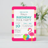 Invitation pour toutes occasions Flamant Rose (Debout devant)
