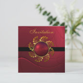 Invitation pour toutes occasions imprimé riche rou (Debout devant)