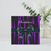 Invitation pour toutes occasions ruban noir violet (Debout devant)