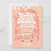 Invitation pour trois anniversaires Groovy Wild (Devant)