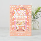 Invitation pour trois anniversaires Groovy Wild (Debout devant)