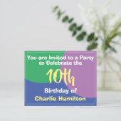 Invitation pour un 10e anniversaire (Debout devant)