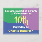 Invitation pour un 10e anniversaire (Devant)