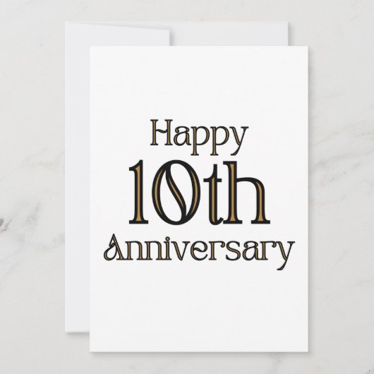 Invitation pour un 10e Anniversaire de Mariage (Devant)