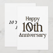 Invitation pour un 10e Anniversaire de Mariage (Devant / Derrière)