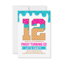 Invitation pour un 12e anniversaire avec effet de 