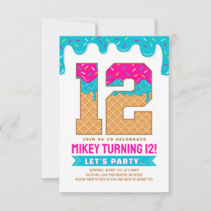 Invitation pour un 12e anniversaire avec effet de