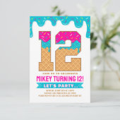 Invitation pour un 12e anniversaire avec effet de  (Debout devant)