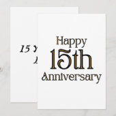 Invitation pour un 15e Anniversaire de Mariage (Devant / Derrière)