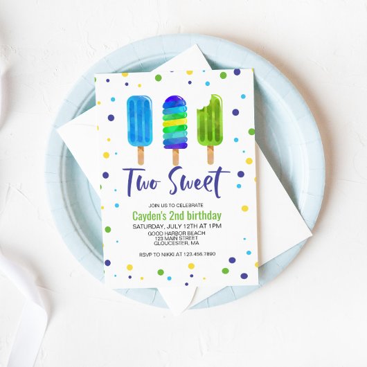 Invitation pour un 2e anniversaire Two Cool