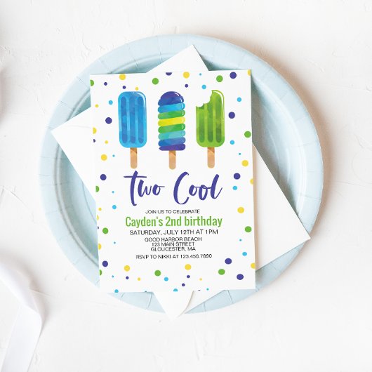 Invitation pour un 2e anniversaire Two Cool