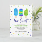 Invitation pour un 2e anniversaire Two Cool (Debout devant)